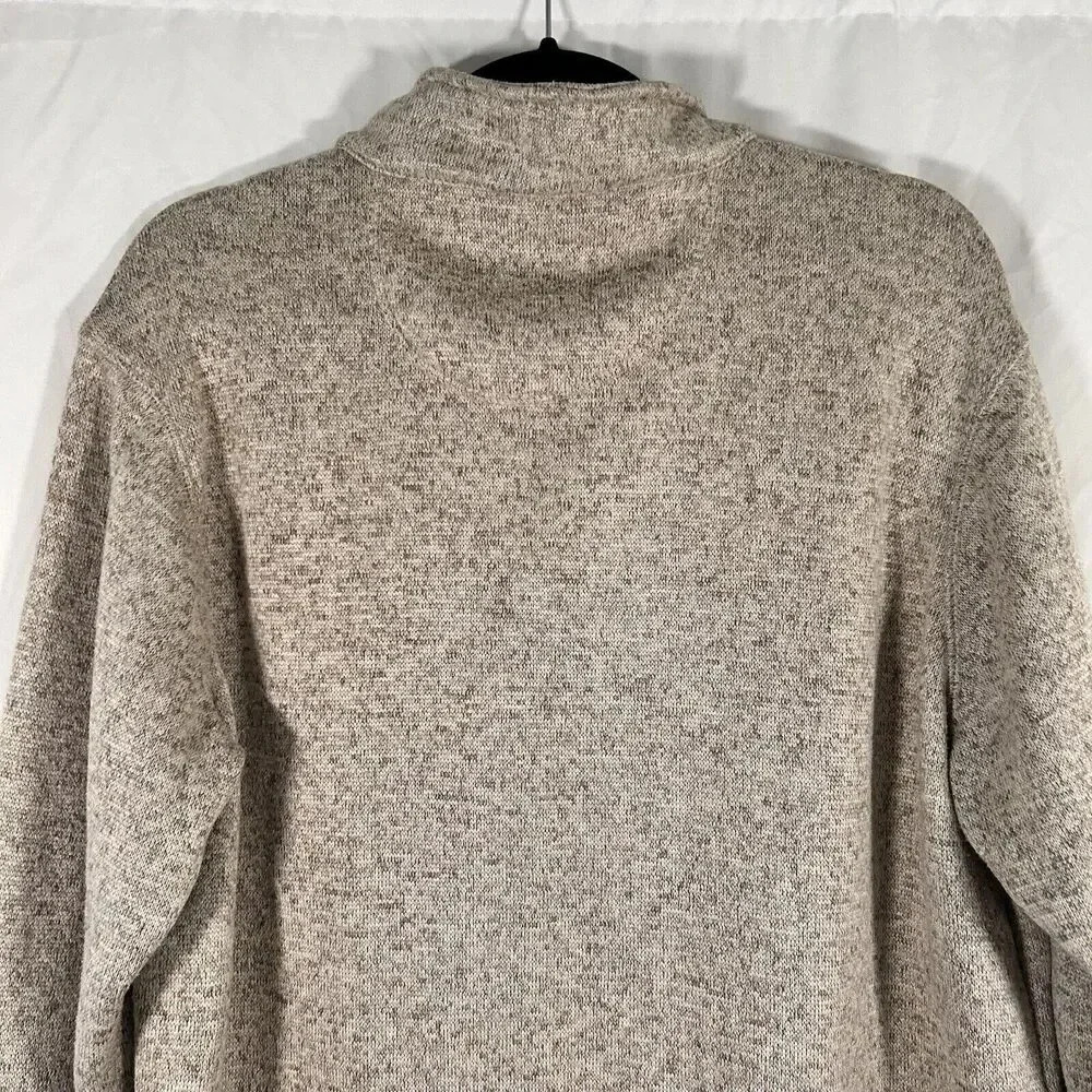 Realtree Sweater Men's Large Brown Grey 1/4 Zip Long Sleeve Polyester Pullover - Picture 9 of 11